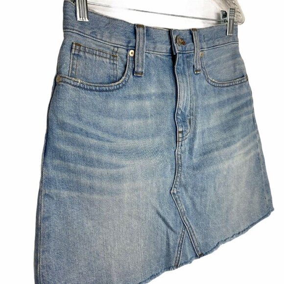 Madewell Rigid Denim‎ A-Line Mini Skirt Size 26 Light Blue - Picture 4 of 10